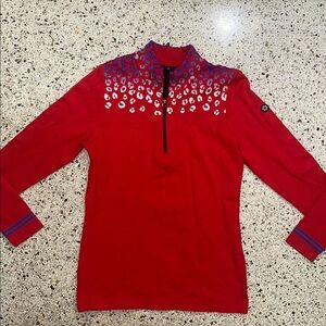 Newland Sport Lifestyle Italy red blue white 1/4 zip ski snow pullover XL